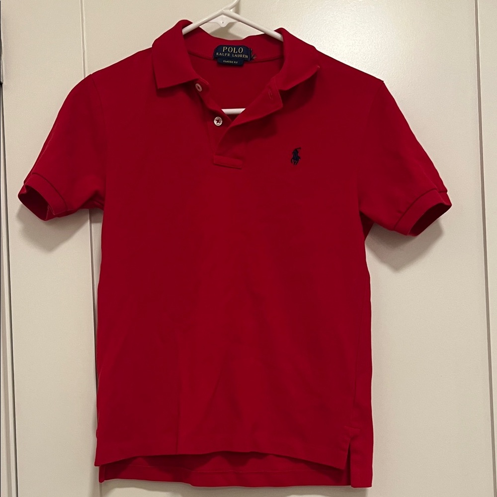 Ralph Lauren Boys Vibrant Red Polo Shirt Med 10-12